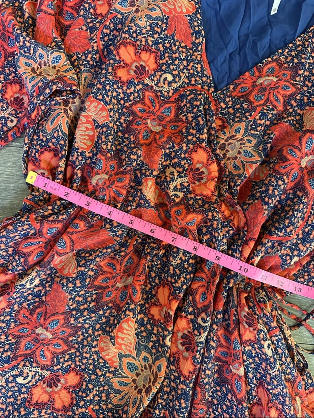 Free People Floral Boho Mini Dress Wrap Style XS - Picture 8 of 9